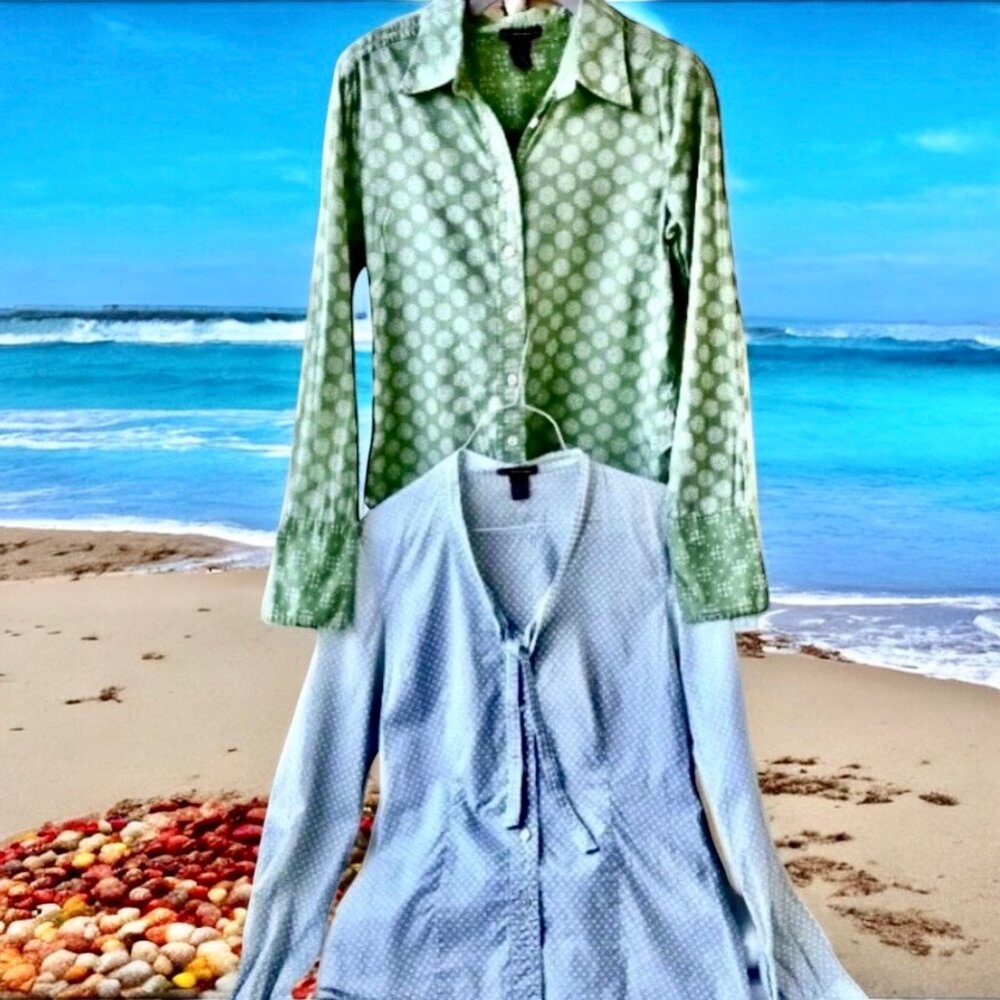 CLUB MONACO Vintage Shirt Button Up Blouse Top Long Sleeve Womens Small